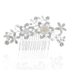 Wholesale of Amazon's best-selling European and American popular bridal hair combs, floral rhinestones, pearl combs, and fashionable alloy headwear Item Picture